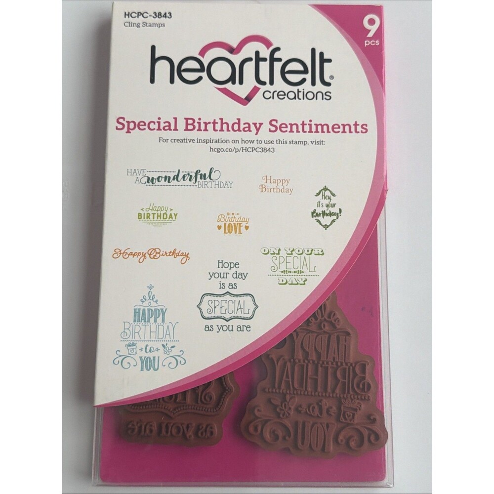 Heartfelt Creations Cling Stamp Set ~ SPECIAL BIRTHDAY SENTIMENTS   -3843